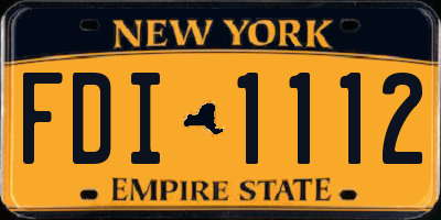 NY license plate FDI1112