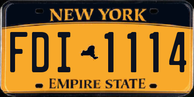 NY license plate FDI1114
