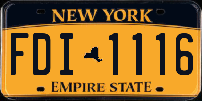 NY license plate FDI1116