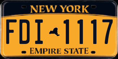 NY license plate FDI1117