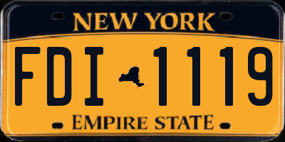 NY license plate FDI1119