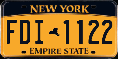 NY license plate FDI1122