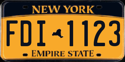 NY license plate FDI1123