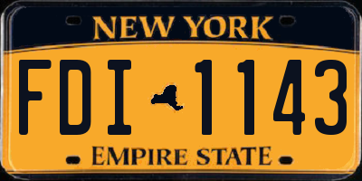 NY license plate FDI1143