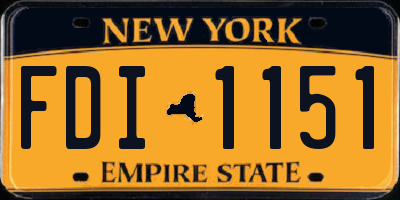 NY license plate FDI1151