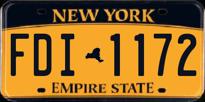 NY license plate FDI1172