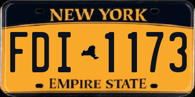NY license plate FDI1173
