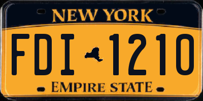 NY license plate FDI1210