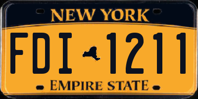 NY license plate FDI1211