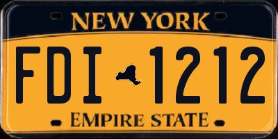 NY license plate FDI1212