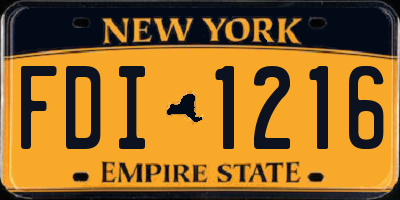 NY license plate FDI1216