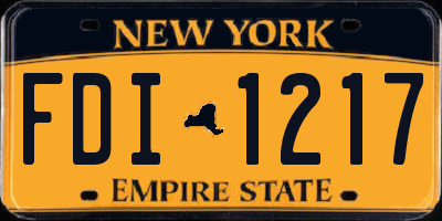 NY license plate FDI1217