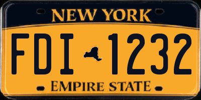 NY license plate FDI1232
