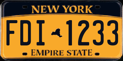 NY license plate FDI1233