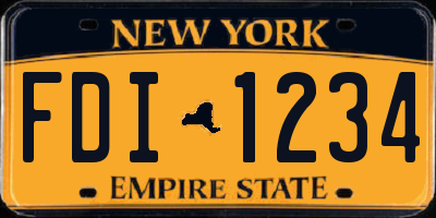 NY license plate FDI1234