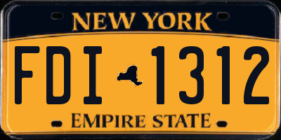 NY license plate FDI1312
