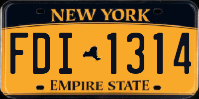 NY license plate FDI1314