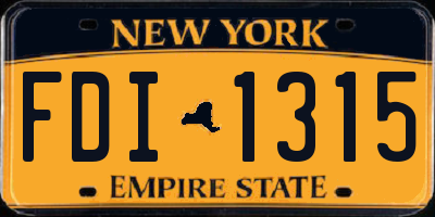 NY license plate FDI1315