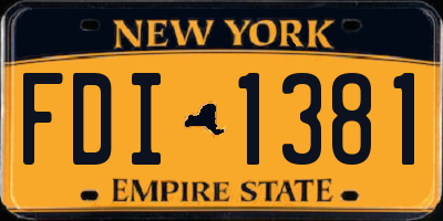 NY license plate FDI1381