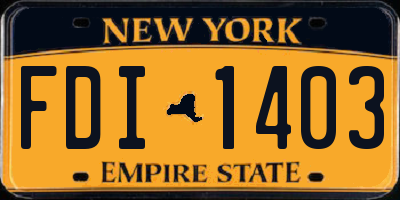 NY license plate FDI1403