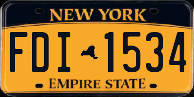 NY license plate FDI1534