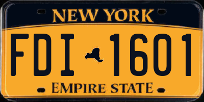 NY license plate FDI1601