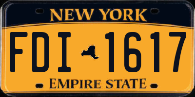 NY license plate FDI1617