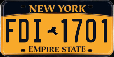 NY license plate FDI1701