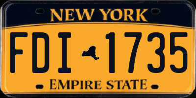 NY license plate FDI1735