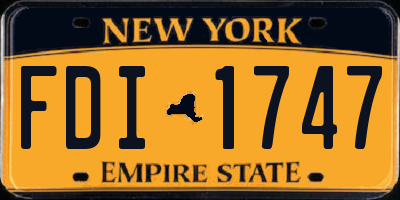 NY license plate FDI1747