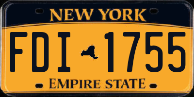 NY license plate FDI1755