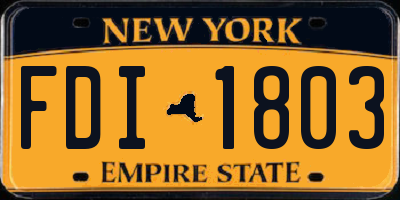 NY license plate FDI1803