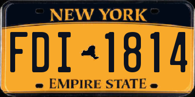 NY license plate FDI1814