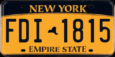 NY license plate FDI1815