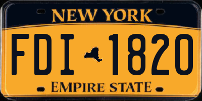 NY license plate FDI1820