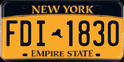 NY license plate FDI1830