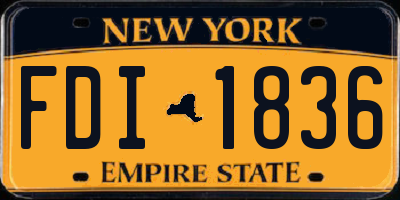 NY license plate FDI1836