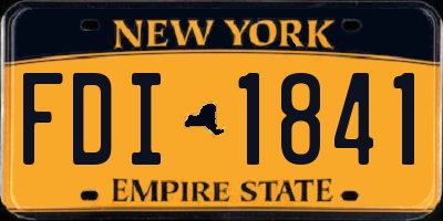 NY license plate FDI1841