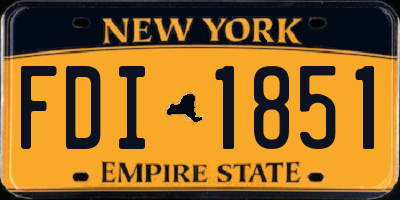 NY license plate FDI1851