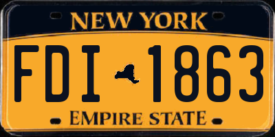 NY license plate FDI1863