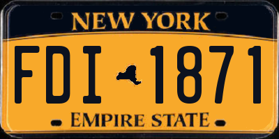 NY license plate FDI1871