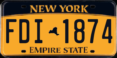 NY license plate FDI1874