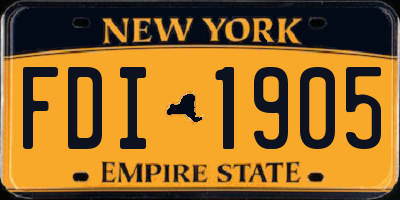 NY license plate FDI1905