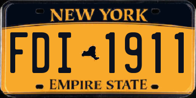 NY license plate FDI1911