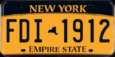 NY license plate FDI1912