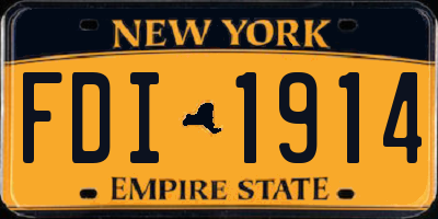 NY license plate FDI1914
