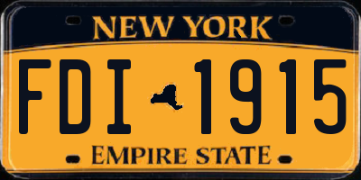 NY license plate FDI1915