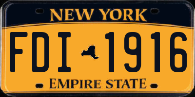 NY license plate FDI1916