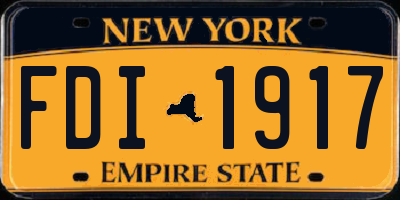 NY license plate FDI1917