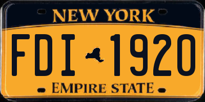 NY license plate FDI1920